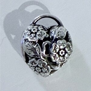 Pandora Sterling Silver heart flower locket charm